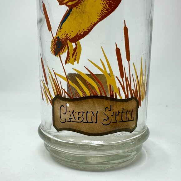 Vtg Cabin Still Bourbon Glass Decanter Sportsman Mallard Duck Amber Stopper - Picture 5 of 16